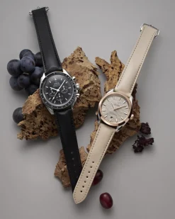 Beige vegan strap with foldover clasp