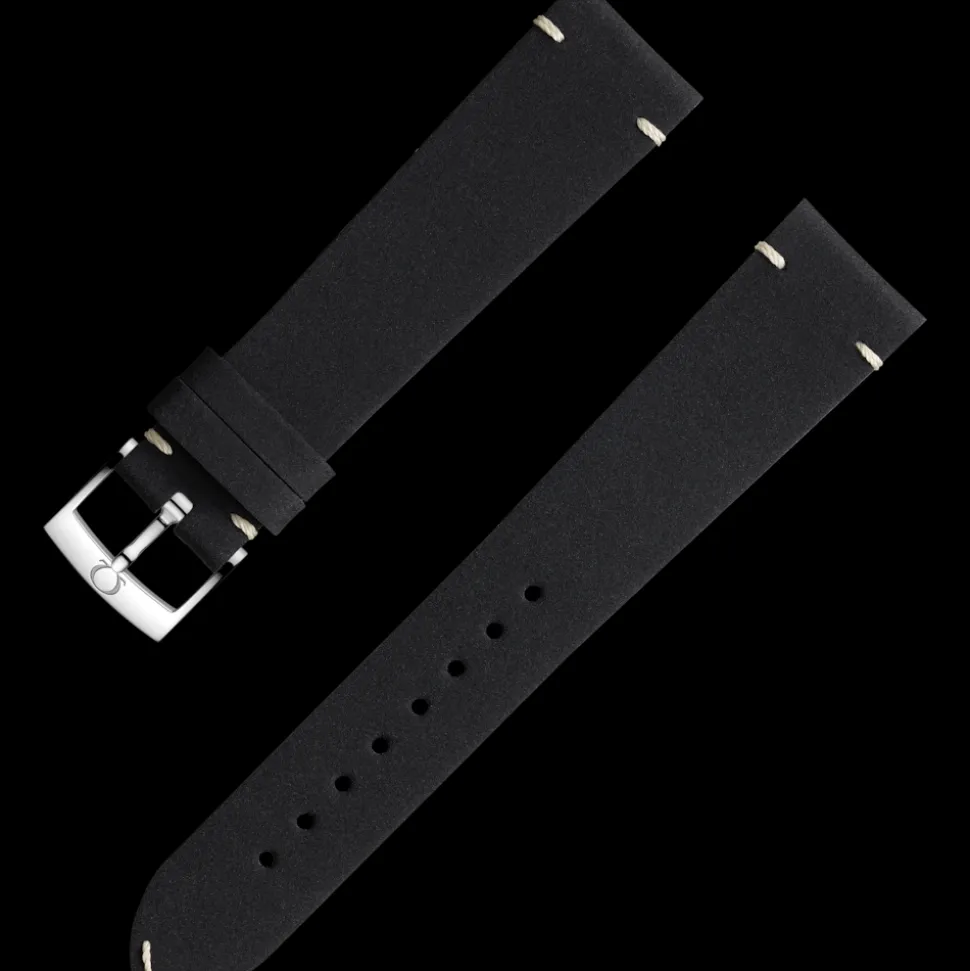 Black leather strap with pin buckle