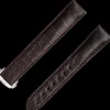 Brown alligator leather strap with foldover clasp