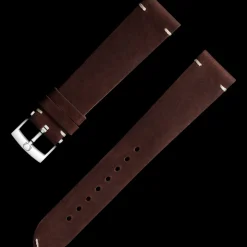 Brown leather strap with pin buckle