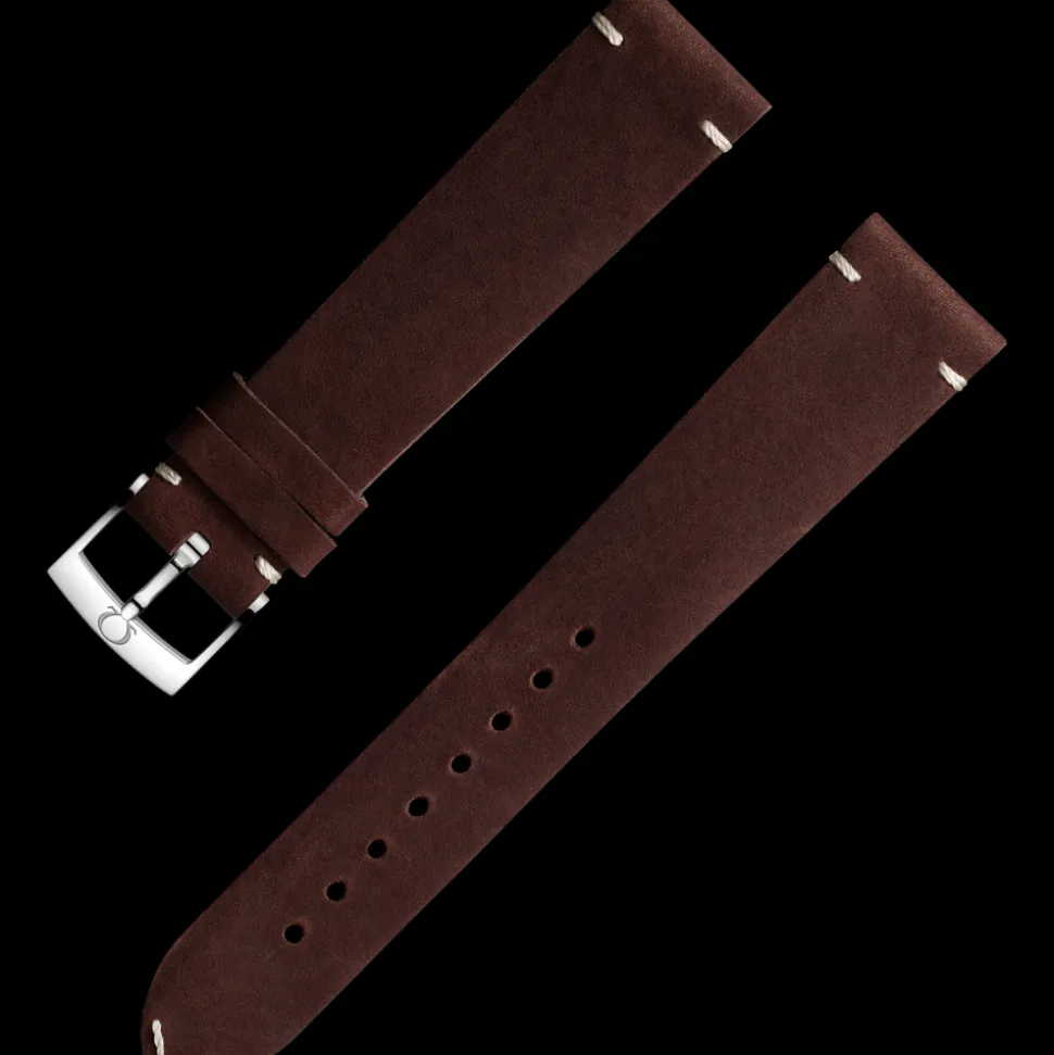 Brown leather strap with pin buckle
