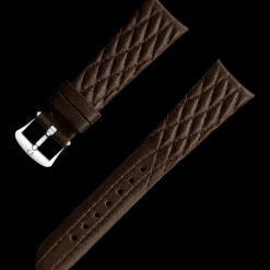 Brown leather strap with pin buckle