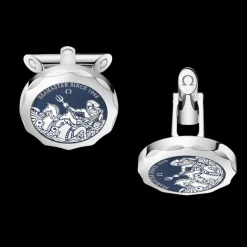 Cufflinks, sapphire crystal plates, stainless steel