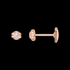 Earring, 18k red gold, diamonds