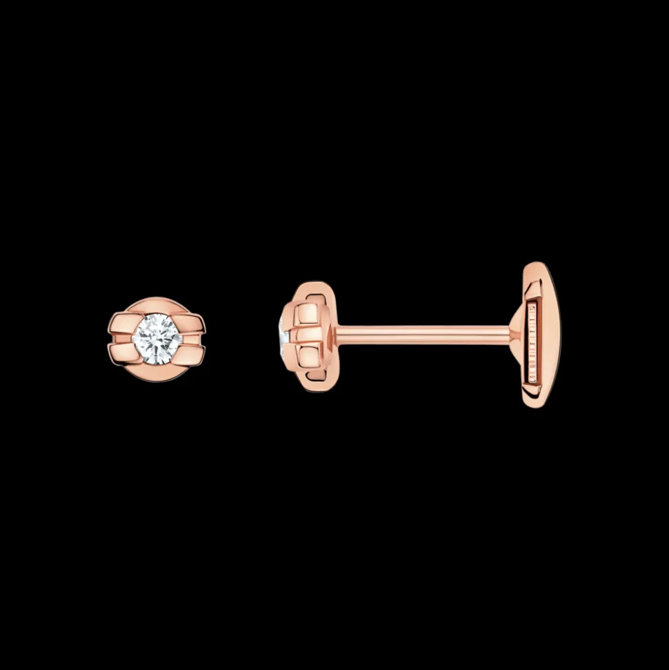 Earring, 18k red gold, diamonds
