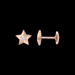 Earring, 18k red gold, diamonds