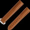 Golden brown leather strap with foldover clasp