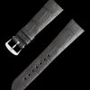 Grey alligator leather strap with pin buckle