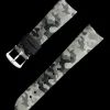 Grey camo leather strap with pin buckle