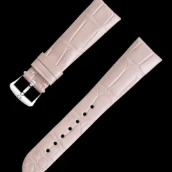 Light pink alligator leather strap with pin buckle