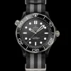 43.5 mm, black ceramic on NATO strap