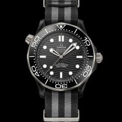 43.5 mm, black ceramic on NATO strap