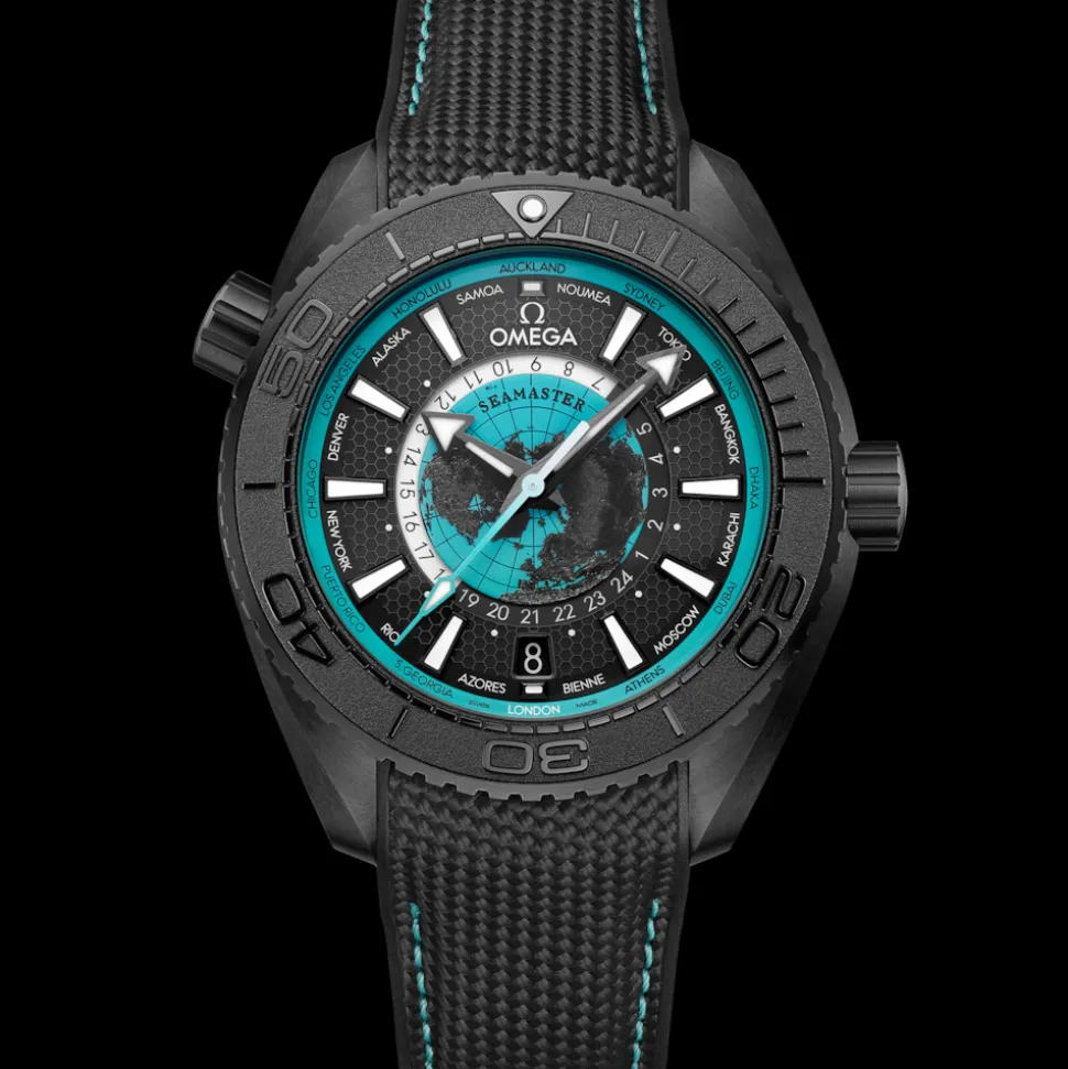 45.5 mm, black ceramic on rubber strap