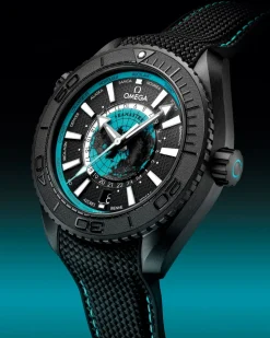 45.5 mm, black ceramic on rubber strap