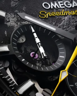 44.25 mm, black ceramic on rubber strap