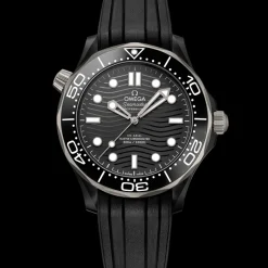 43.5 mm, black ceramic on rubber strap
