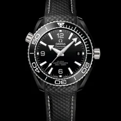 39.5 mm, black ceramic on rubber strap