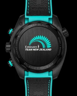 45.5 mm, black ceramic on rubber strap