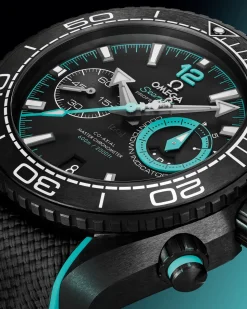 45.5 mm, black ceramic on rubber strap