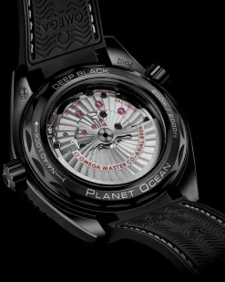 45.5 mm, black ceramic on rubber strap