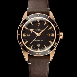 41 mm, Bronze gold on leather strap