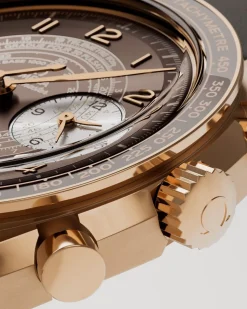 43 mm, Bronze gold on leather strap