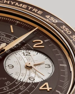 43 mm, Bronze gold on leather strap