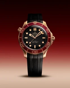 42 mm, Bronze gold on rubber strap