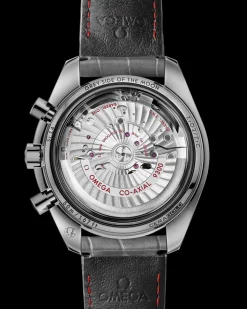 44.25 mm, grey ceramic on leather strap with foldover clasp