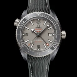 45.5 mm, grey ceramic on rubber strap