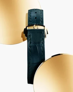 34 mm, Moonshine™ gold on leather strap