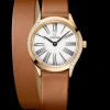 26 mm, Moonshine™ gold on leather strap