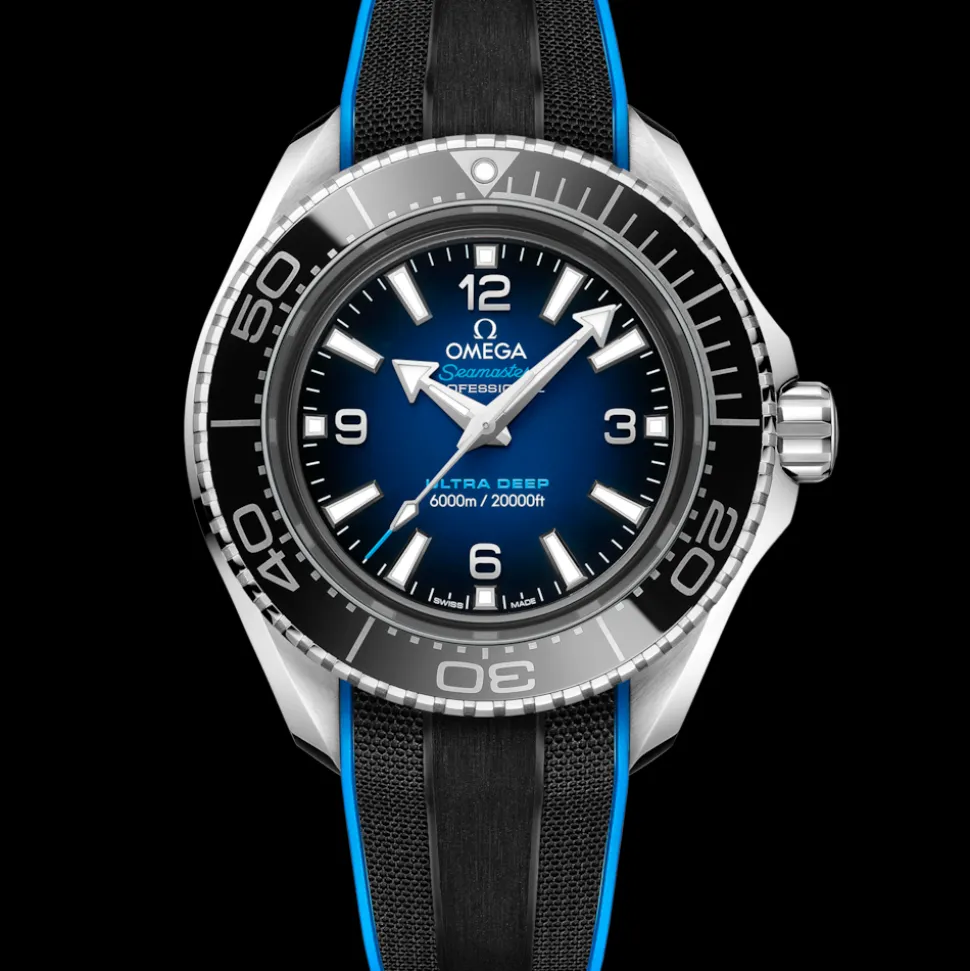 45.5 mm, O‑MEGASTEEL on rubber strap