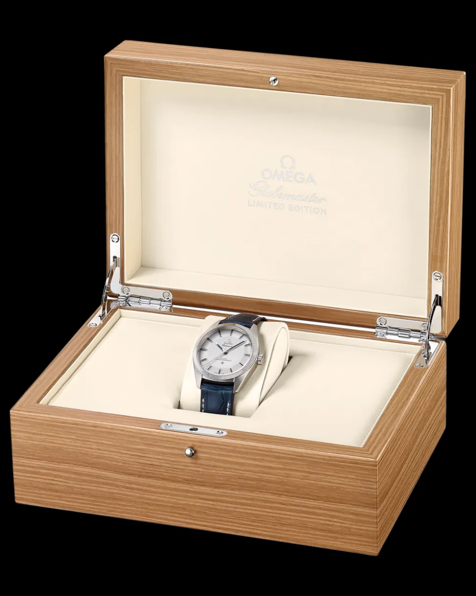 39 mm, platinum on leather strap