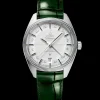 41 mm, platinum on leather strap