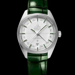 41 mm, platinum on leather strap