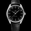 39.5 mm, platinum on leather strap