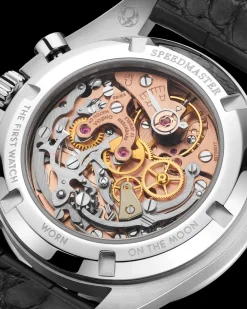 42 mm, platinum on leather strap