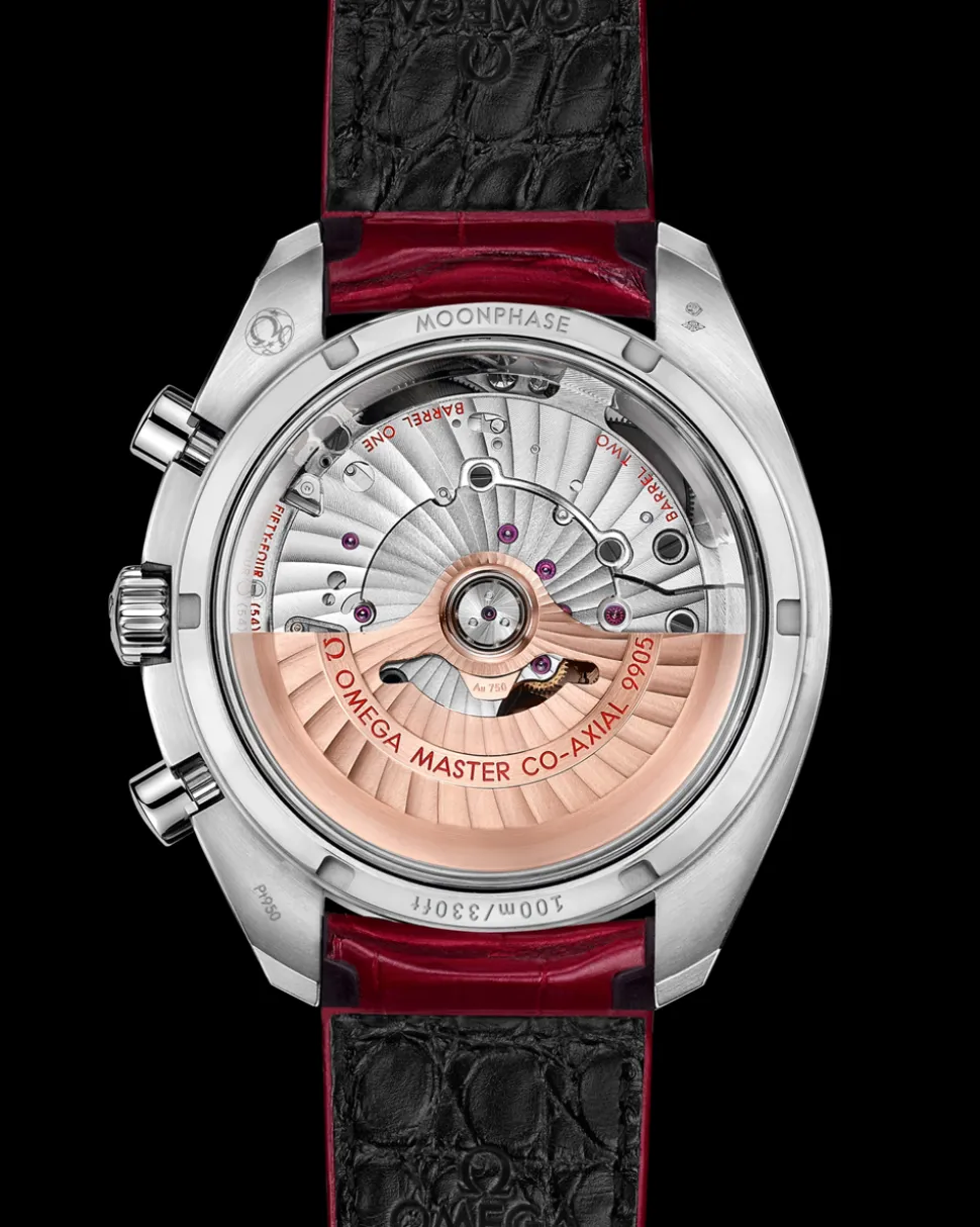 44.25 mm, platinum on leather strap