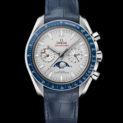 44.25 mm, platinum on leather strap