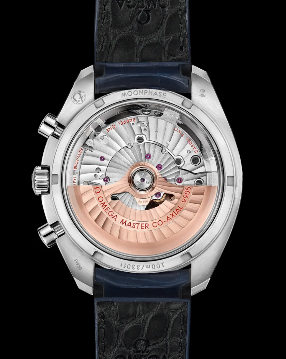 44.25 mm, platinum on leather strap
