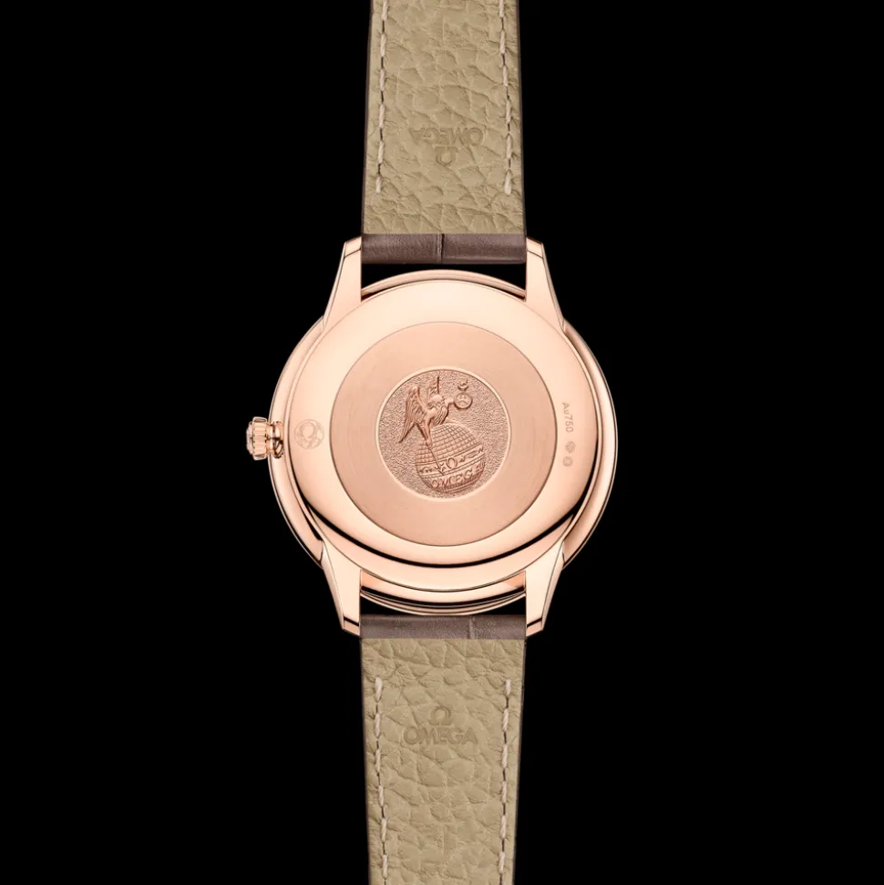 30 mm, Sedna™ gold on leather strap