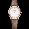 27.5 mm, Sedna™ gold on leather strap