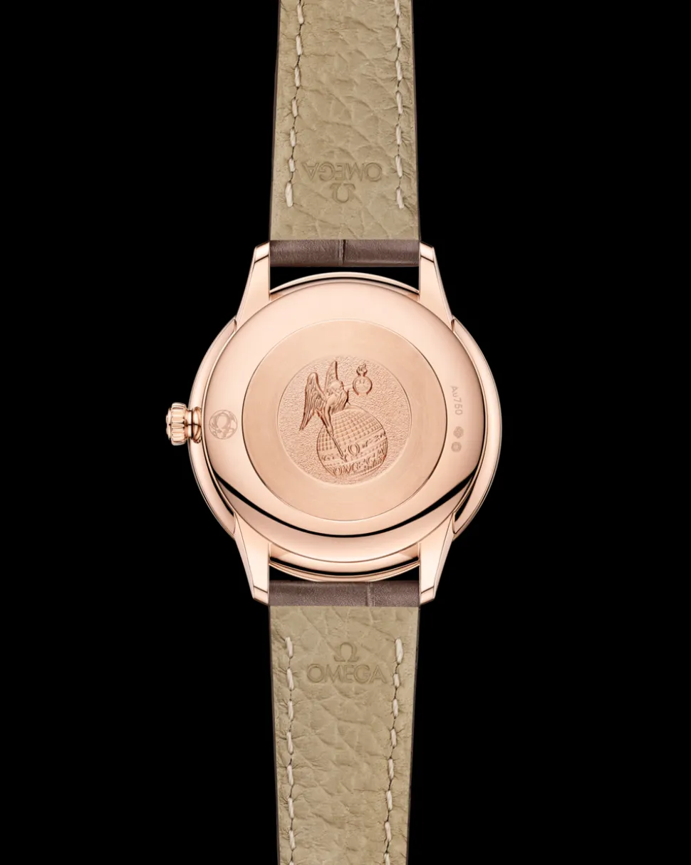 27.5 mm, Sedna™ gold on leather strap