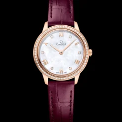 27.5 mm, Sedna™ gold on leather strap