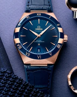 41 mm, Sedna™ gold on leather strap