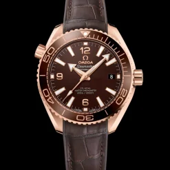 39.5 mm, Sedna™ gold on leather strap with rubber lining
