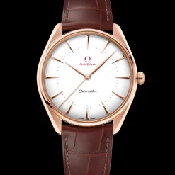 39.5 mm, Sedna™ gold on leather strap