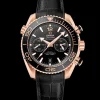 45.5 mm, Sedna™ gold on leather strap with rubber lining