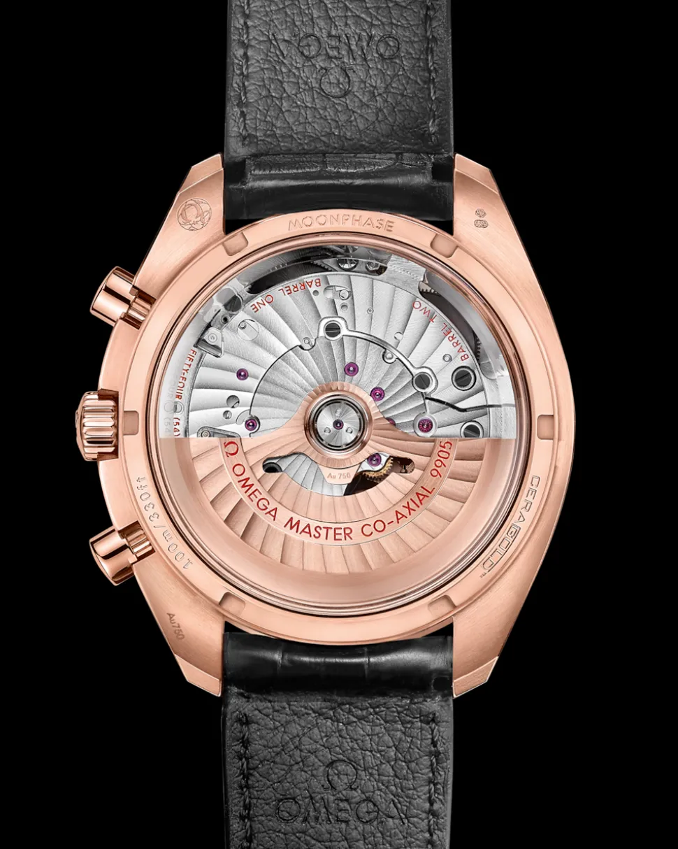 44.25 mm, Sedna™ gold on leather strap
